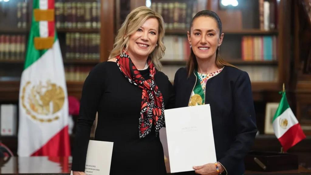 Sheinbaum recibe cartas credenciales de cinco embajadores