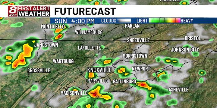Scattered storms this afternoon