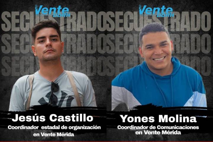 Vente Venezuela denuncia detención de dos coordinadores regionales en Mérida