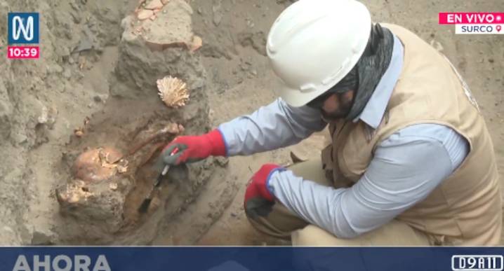 Descubren restos de la cultura Ichma en obras de Surco