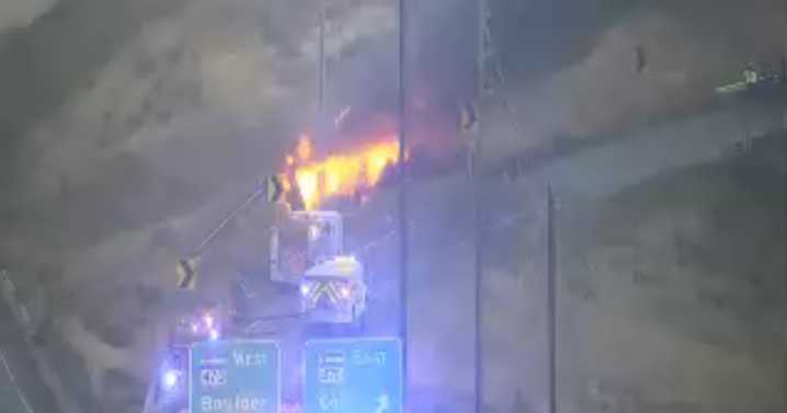 Truck fire on I-70 just west of Denver closes exit ramp to C470