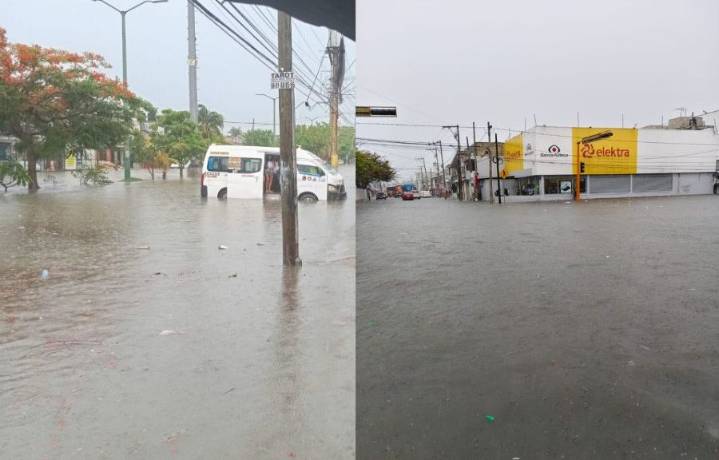 Lluvias torrenciales inundan al menos 12 zonas clave de Cancún