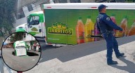 Enorme socavón se ‘traga’ camión repartidor de refrescos en Iztapalapa