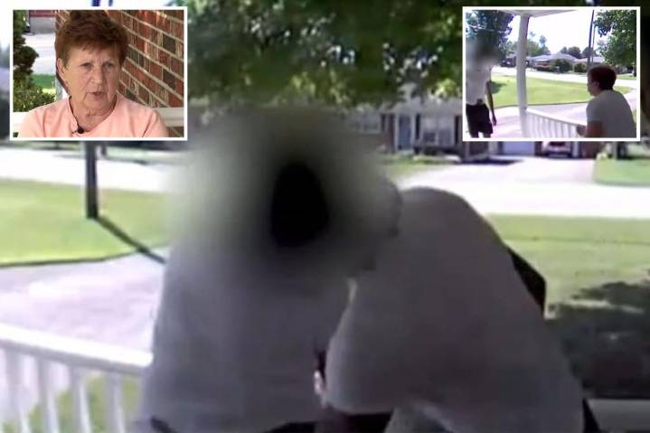 Young creep filmed groping elderly woman on her porch