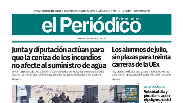 Consulta la portada correspondiente al día 4 de septiembre de 2025