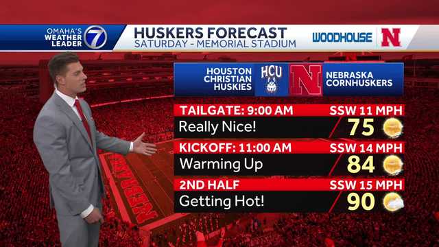 Hot today and Saturday, Rain chance late Sunday