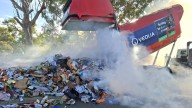 Recycling truck forced to dump load after fire breaks out, residents warned over battery disposal