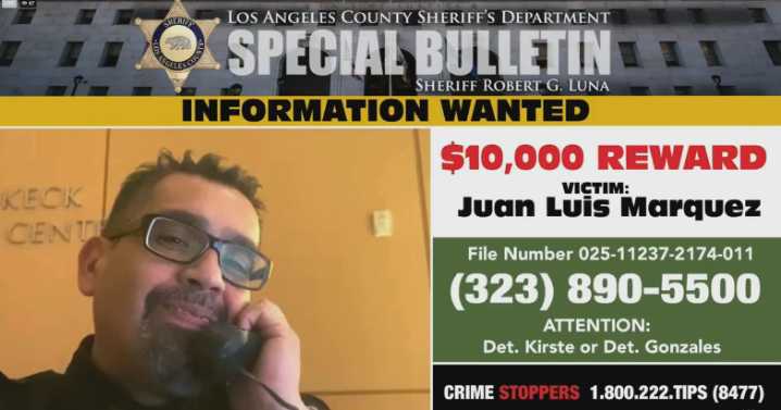 Los Angeles County Sheriff's Department offers $10,000 reward for information into shooting death of 41
