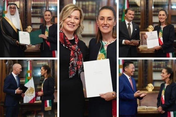 Recibe CSP cartas credenciales de 5 embajadores