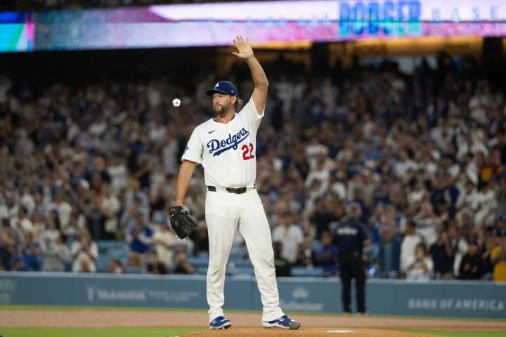Clayton Kershaw soaks in the applause in his last regular-season home start at Dodger Stadium