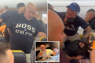 Drunk passenger fought police after trying to open emergency door: video