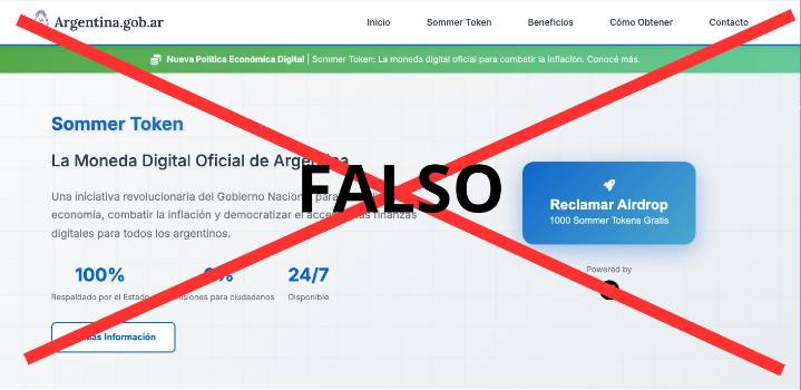 El Gobierno aclaró que es falso el sitio web del Hospital Sommer que promociona una criptomoneda