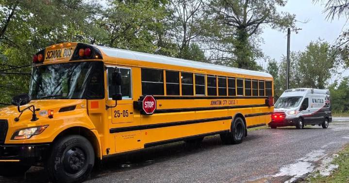 Johnston City school bus hit from behind, no major injuries