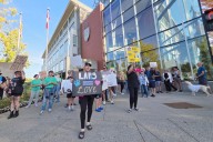VIDEO: Shelter supporters picket Langley Township city hall