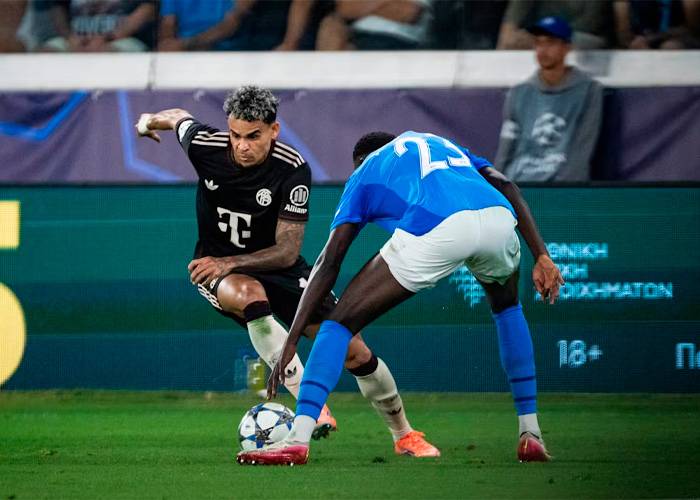 Lucho Díaz, 45 minutos en la goleada del Bayern Múnich 5×1 sobre Paphos en la 2ª fecha de la Fase Liga de Champions
