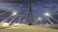 The Gordie Howe bridge is lit — and will only get brighter