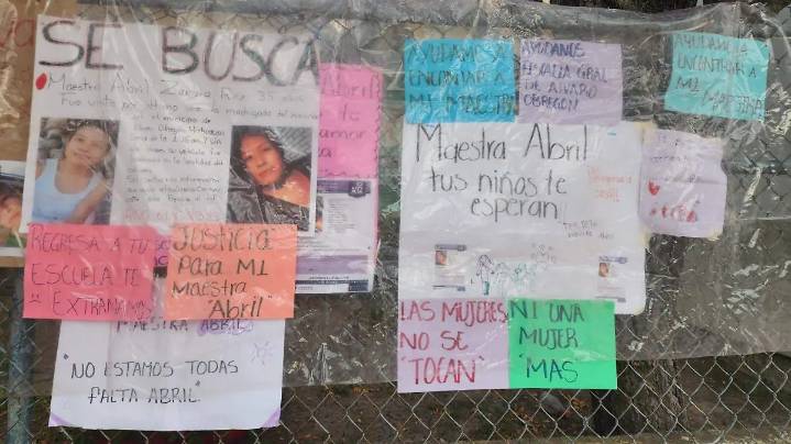 Convocan a marcha pacífica y misa por el regreso de la maestra Abril Zamora