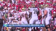 Notre Dame dominates Arkansas 56-13 for second straight win