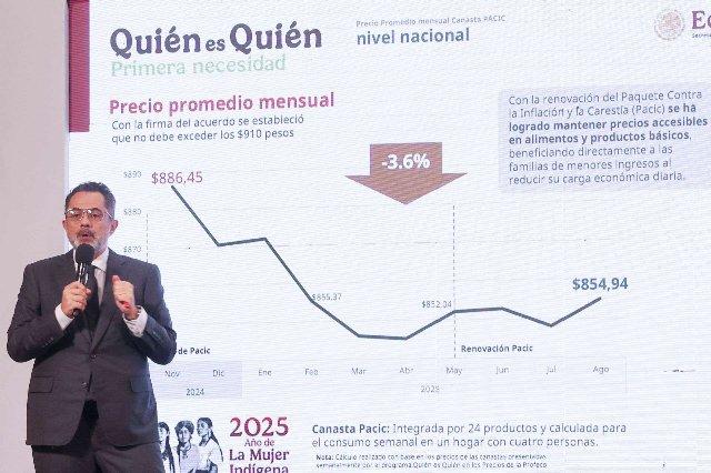 Inflación en México aumenta 3.57% en agosto, reporta Inegi