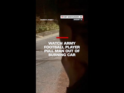 Watch Army football player pull man out of burning car