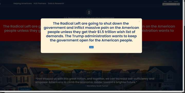 Trump administration uses taxpayer dollars to blame Democrats for government shutdown