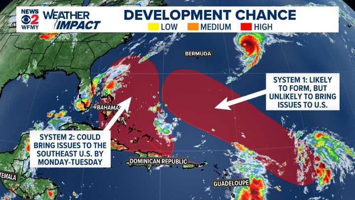 Two tropical storms may form in Atlantic by weekend