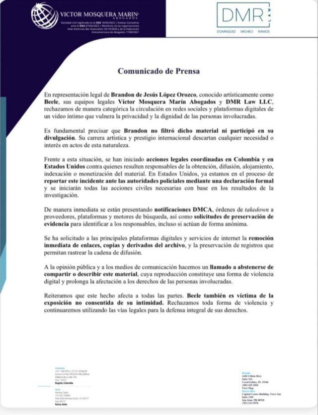 ¡Beéle rompe el silencio! Se defiende tras la filtración de un video íntimo (+Comunicado exclusivo)