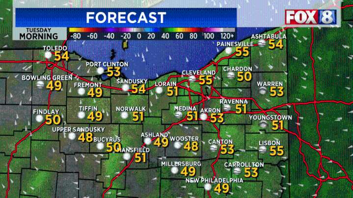This week: Temps near 80 before rain showers