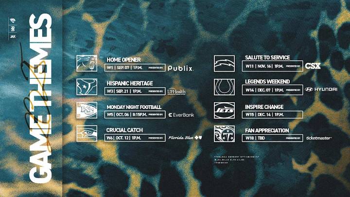 Jacksonville Jaguars Announce Home Game Themes for the 2025 Regular Season