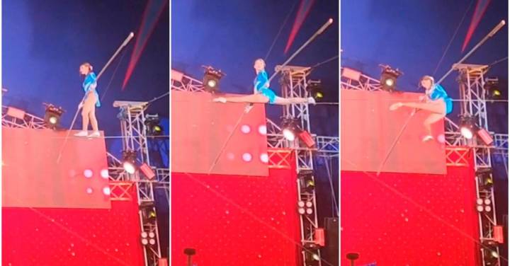 Video | ¡Tremendo susto! Trapecista del circo Hermanos Gasca perdió el equilibrio y cayó de la cuerda floja durante presentación en Cali