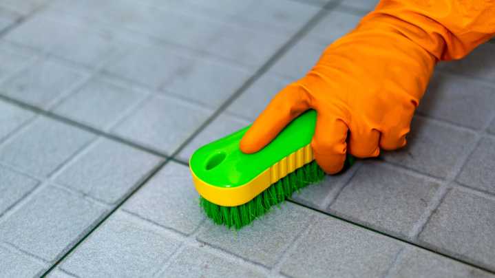 The Key To Sparkling Clean Tile & Grout Is Hiding In Your Medicine Cabinet
