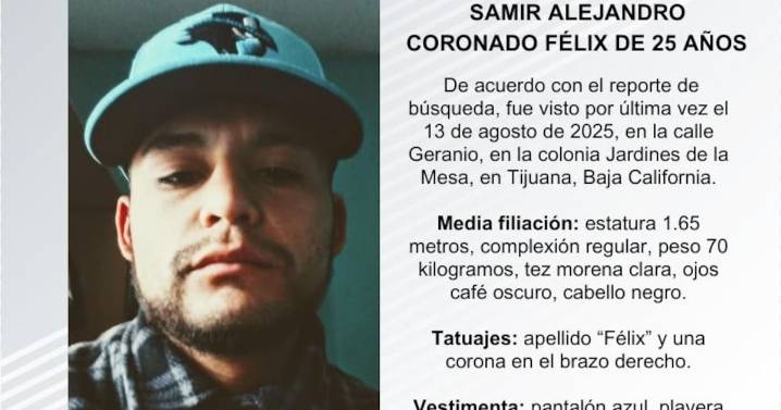 Se busca a Samir Alejandro Coronado Félix de 25 años