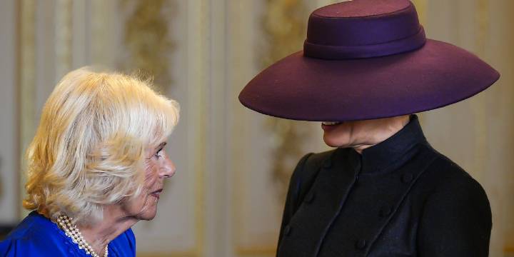 Melania Trump Opts for Leather Skirt Suit During Private Event with Queen Camilla