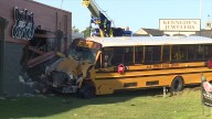 4 taken to hospital after school bus slams into dental office near Kansas City, Missouri