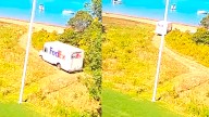 Video shows moment FedEx truck makes wrong turn, drives onto Cape Cod beach