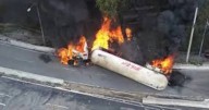 Vuelco de un camión de gas en Ciudad de México dejó 57 heridos