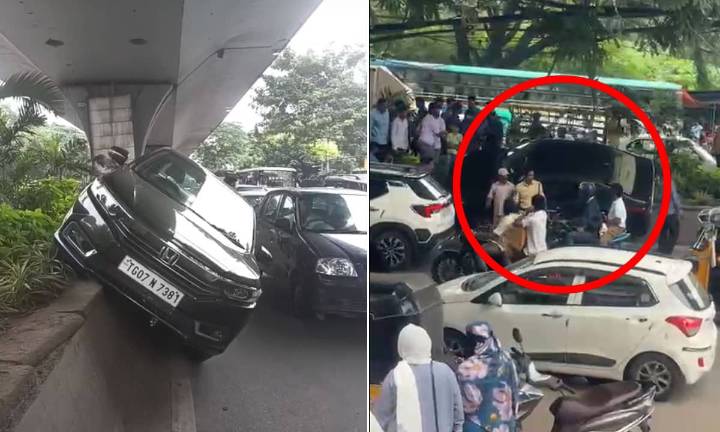 Car Accident on PVNR Express Highway in Mehdipatnam Leads to Major Traffic Snarls