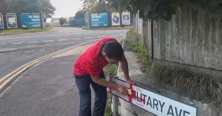 'Vandalism is not patriotism', Kent MP says after English flags painted on street sign