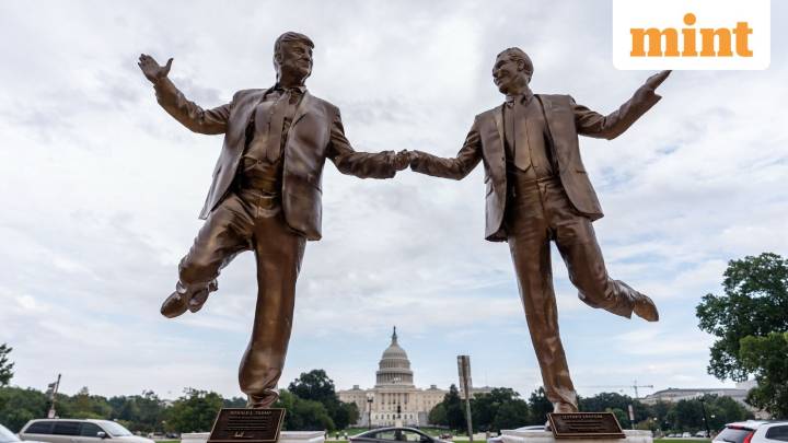 Mysterious statue of Trump, Epstein holding hands erected in Washington DC