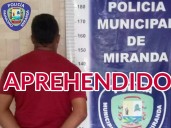 Quedó preso tras golpear a su pareja con un palo en Miranda