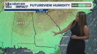 A calmer Sunday with slightly cooler temperatures
