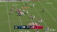 CJ Carr matches freshman record with 4 TD throws as No. 22 Notre Dame routs Arkansas 56