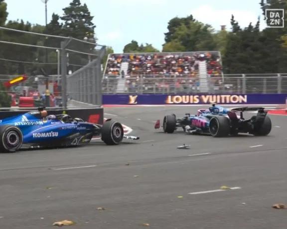 “Perdí todo”, el lamento de Colapinto tras el incidente con Albon que lo relegó al último lugar en el GP de Azerbaiyán