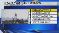 Estancia water infrastructure, Albuquerque murder arrest, Labor Day weather, Quantum week, New Mexico State Fair