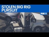2 arrested after pursuit of suspected stolen big rig cab in OC