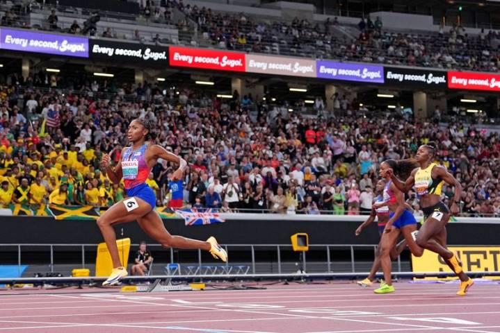 Melissa Jefferson-Wooden wins historic double at worlds