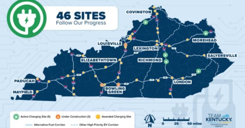 Kentucky secures $17.8M for EV charging stations statewide
