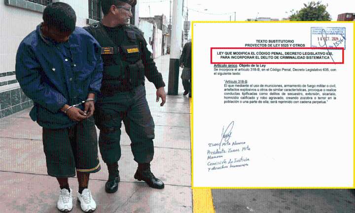 Cadena perpetua para los extorsionadores: Congreso incorpora el delito de criminalidad sistemática en el Código Penal
