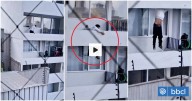 Hombre huye temerariamente por balcones desde 5° piso de edificio en Santiago tras denuncia de robo