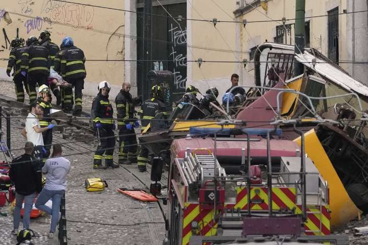 Landmark streetcar in Lisbon derails, killing 15 people